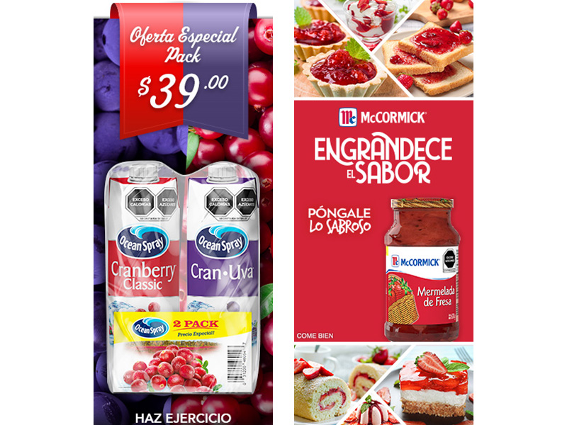 Ocean Spray - Mermelada McCormick - Banners Soriana